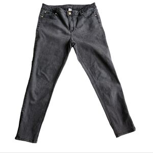 Cache Skinny Jeans Zip Ankle BLACK Denim Stretch 5 Pocket Size 10